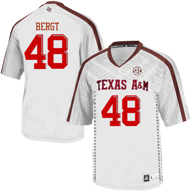 Men #48 Colton Bergt Texas A&M Aggies College Football Jerseys Sale-White